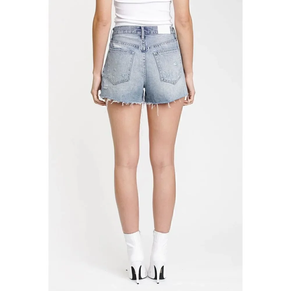 Pistola Nova Relaxed High Rise Cut Off Sante Fey Frayed Size 27 Denim Shorts